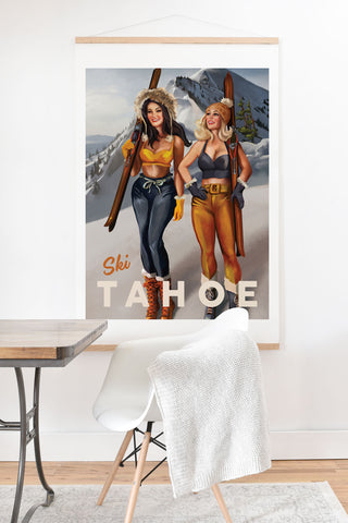 The Whiskey Ginger Ski Tahoe Cute Pinup Girls Art Print And Hanger