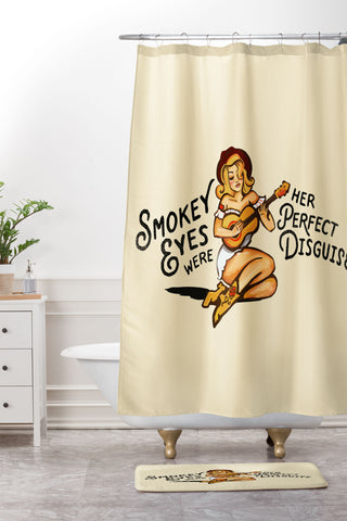The Whiskey Ginger Smokey Eyes Perfect Disguise Shower Curtain And Mat