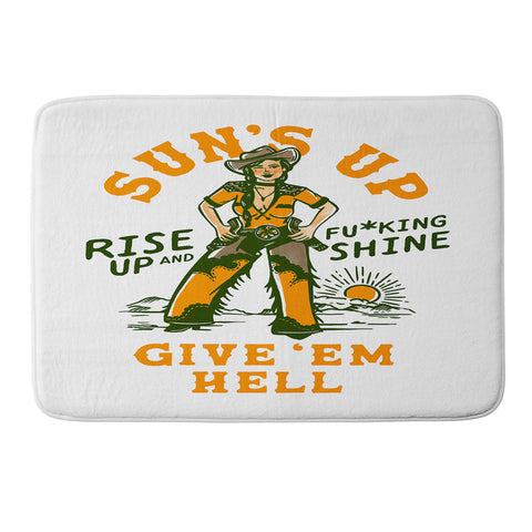 The Whiskey Ginger Suns Up Give Em Hell Rise Up Memory Foam Bath Mat