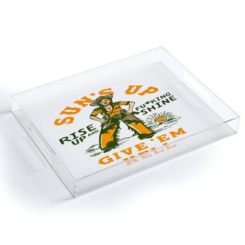 The Whiskey Ginger Suns Up Give Em Hell Rise Up Acrylic Tray