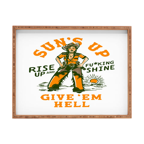 The Whiskey Ginger Suns Up Give Em Hell Rise Up Rectangular Tray