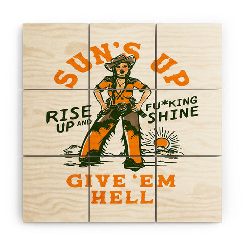 The Whiskey Ginger Suns Up Give Em Hell Rise Up Wood Wall Mural
