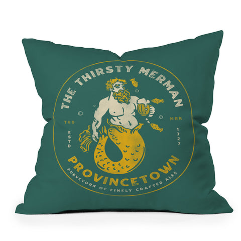 The Whiskey Ginger The Thirsty Merman Provincetown Throw Pillow