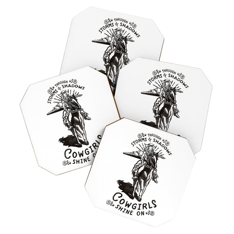 The Whiskey Ginger Through Storms Shadows Cowgirl Coaster Set