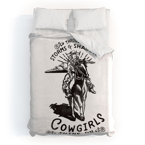 The Whiskey Ginger Through Storms Shadows Cowgirl Duvet Cover
