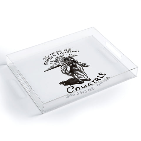 The Whiskey Ginger Through Storms Shadows Cowgirl Acrylic Tray
