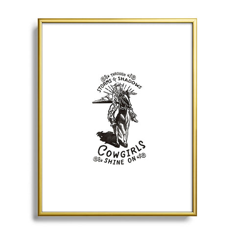 The Whiskey Ginger Through Storms Shadows Cowgirl Metal Framed Art Print