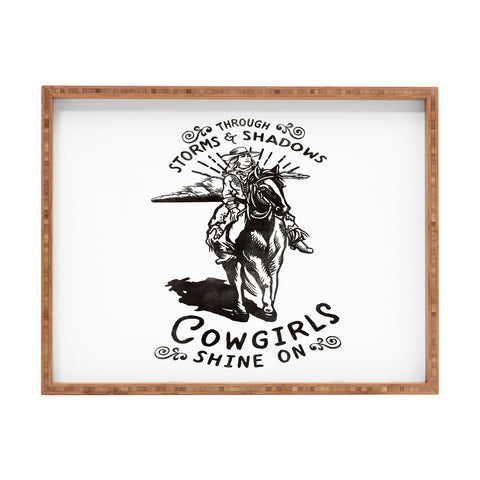 The Whiskey Ginger Through Storms Shadows Cowgirl Rectangular Tray