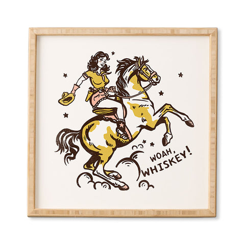 The Whiskey Ginger Woah Whiskey Western Pin Up Framed Wall Art