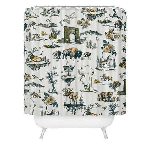 The Whiskey Ginger Yellowstone National Park Travel Pattern Shower Curtain