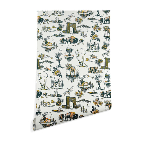 The Whiskey Ginger Yellowstone National Park Travel Pattern Wallpaper