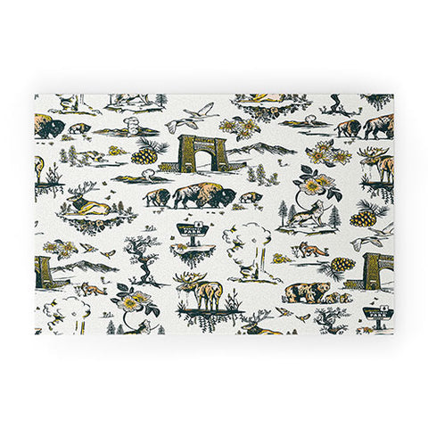 The Whiskey Ginger Yellowstone National Park Travel Pattern Welcome Mat