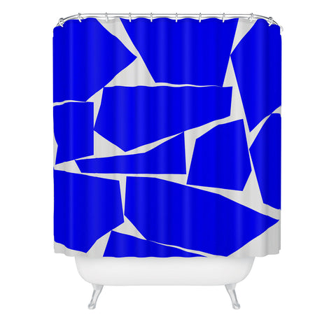 Three Of The Possessed Block Party Blue Shower Curtain