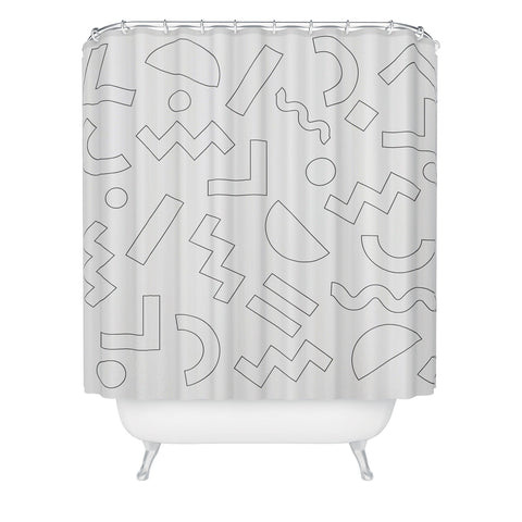 Three Of The Possessed Block Party Outline Shower Curtain
