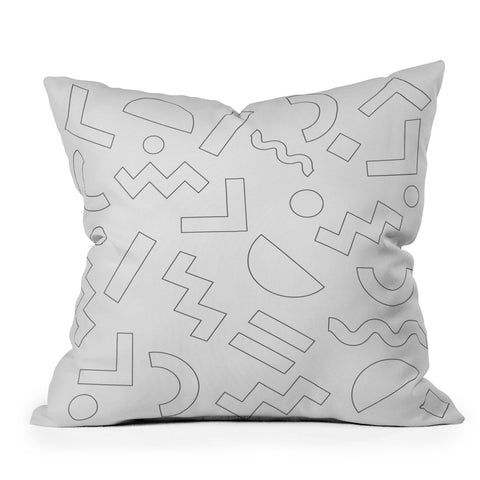 Three Of The Possessed Block Party Outline Throw Pillow