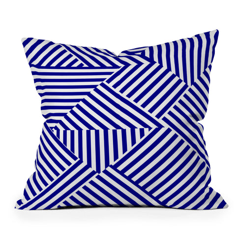 Three Of The Possessed Dazzle Blue Outdoor Throw Pillow