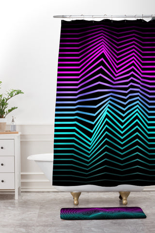Three Of The Possessed Miami Nights Shower Curtain And Mat