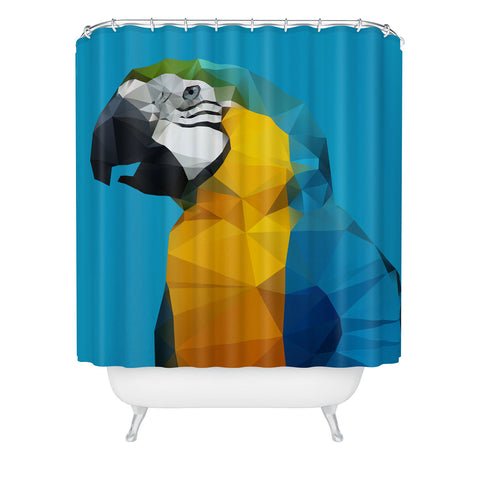 Three Of The Possessed Parrot Blue Shower Curtain