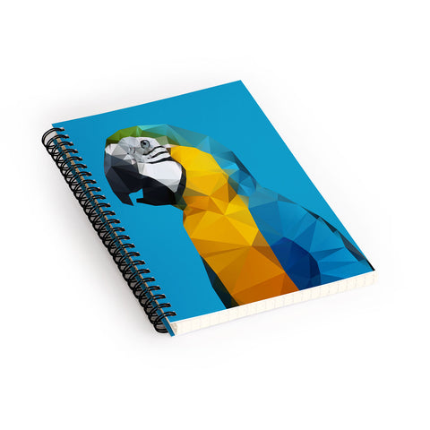 Three Of The Possessed Parrot Blue Spiral Notebook
