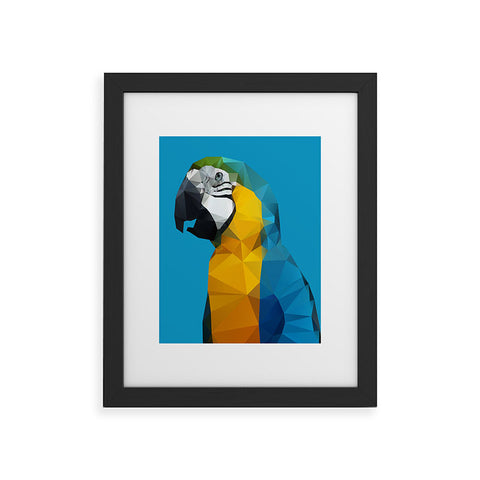 Three Of The Possessed Parrot Blue Framed Art Print
