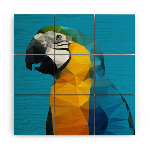 Three Of The Possessed Parrot Blue Wood Wall Mural