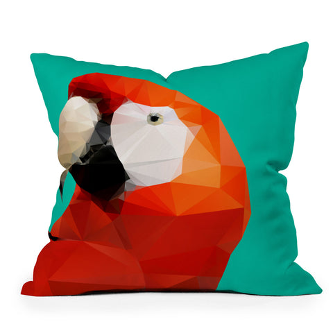 Three Of The Possessed Parrot Red Throw Pillow