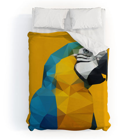 Three Of The Possessed Parrot Tropical Yellow Duvet Cover