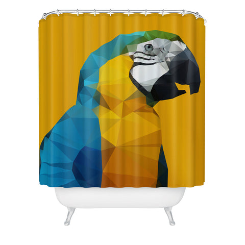 Three Of The Possessed Parrot Tropical Yellow Shower Curtain