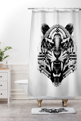 Three Of The Possessed Tiger 4040 Shower Curtain And Mat
