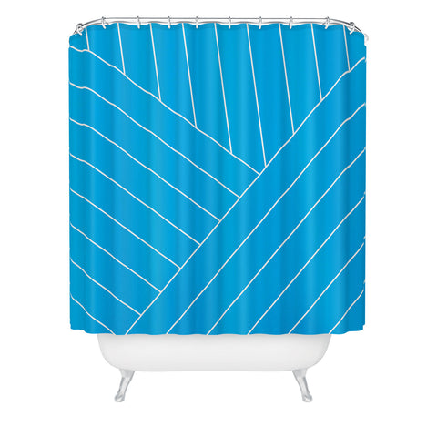Three Of The Possessed Wave Blue Shower Curtain