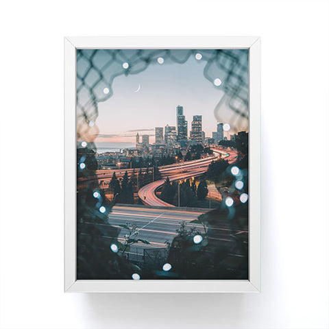 Tristan Zhou Seattle Cityscape Framed Mini Art Print