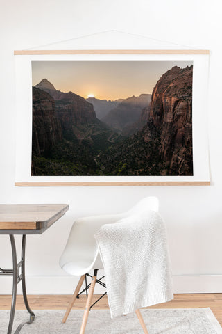 TristanVision Sunkissed Canyon Zion National Park Art Print And Hanger