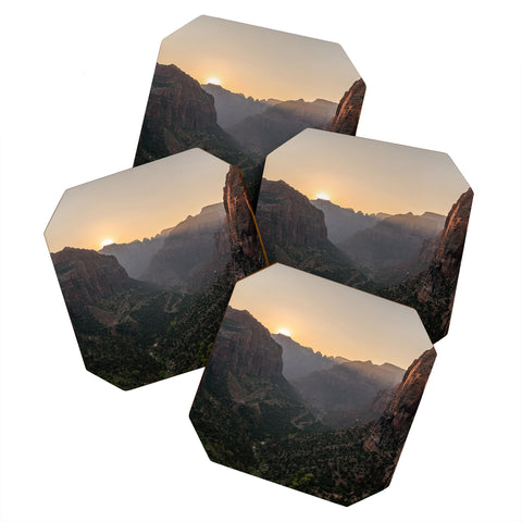 TristanVision Sunkissed Canyon Zion National Park Coaster Set