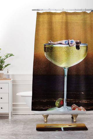 Tyler Varsell Champagne Sunset I Shower Curtain And Mat