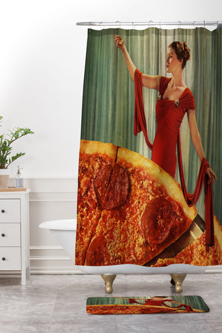 Tyler Varsell Pizza Party II Shower Curtain And Mat