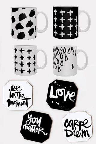 Typography Mug and Coaster Set
