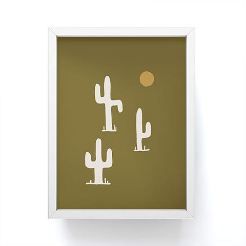 Urban Wild Studio saguaro silent disco olive Framed Mini Art Print