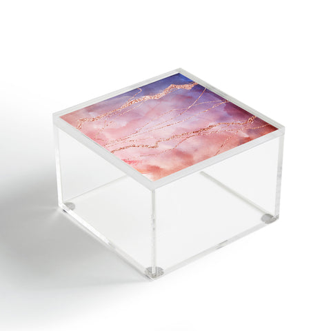 UtArt Blush and Purple Sky with Rose Acrylic Box