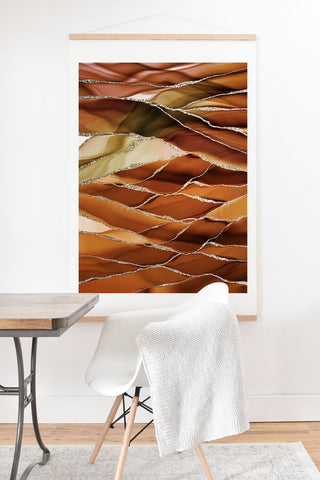 UtArt Desert Hot Copper Marble Landscapes Art Print And Hanger