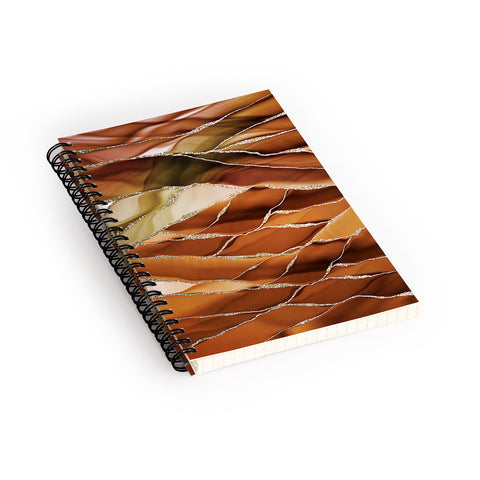 UtArt Desert Hot Copper Marble Landscapes Spiral Notebook