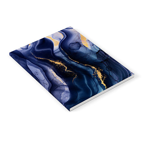 UtArt Midnight Dark Blue Marble Alcohol Ink Marble Art Flashes Notebook