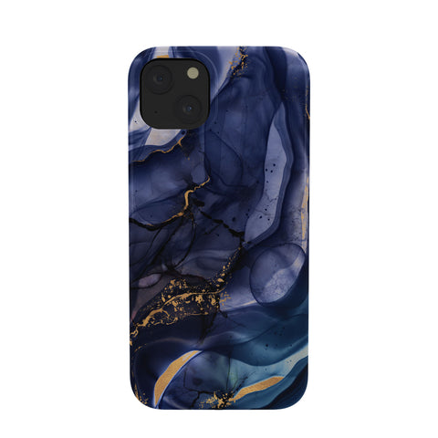 UtArt Midnight Dark Blue Marble Alcohol Ink Marble Art Flashes Phone Case