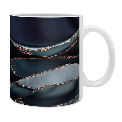 UtArt Midnight Marble Deep Ocean Waves Coffee Mug