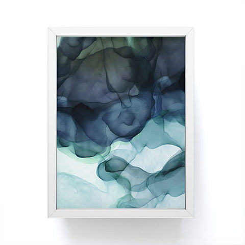 UtArt Night Blue Flowing Art Framed Mini Art Print
