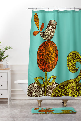 Valentina Ramos Bird In The Flower Shower Curtain And Mat
