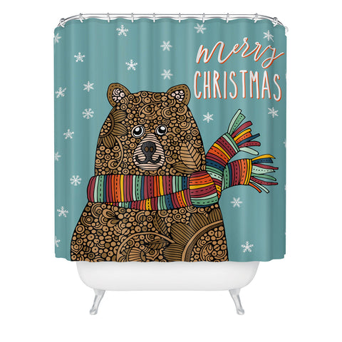 Valentina Ramos Christmas Bear Shower Curtain
