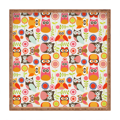 Valentina Ramos Cute Little Owls Square Tray