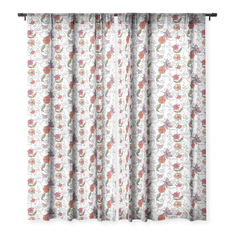 Valentina Ramos Faces and Flowers Sheer Window Curtain