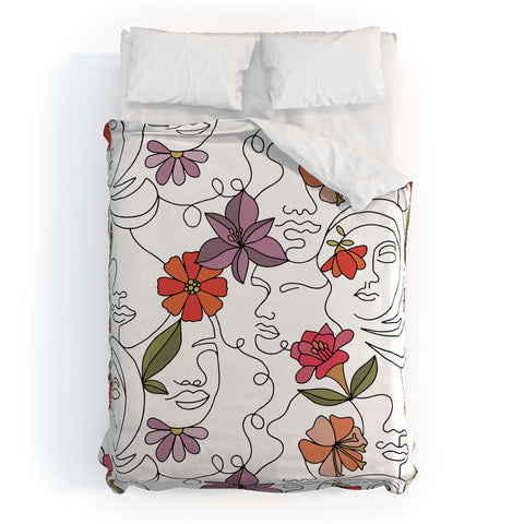Valentina Ramos Faces and Flowers Duvet Cover