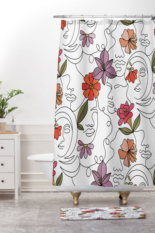 Valentina Ramos Faces and Flowers Shower Curtain And Mat
